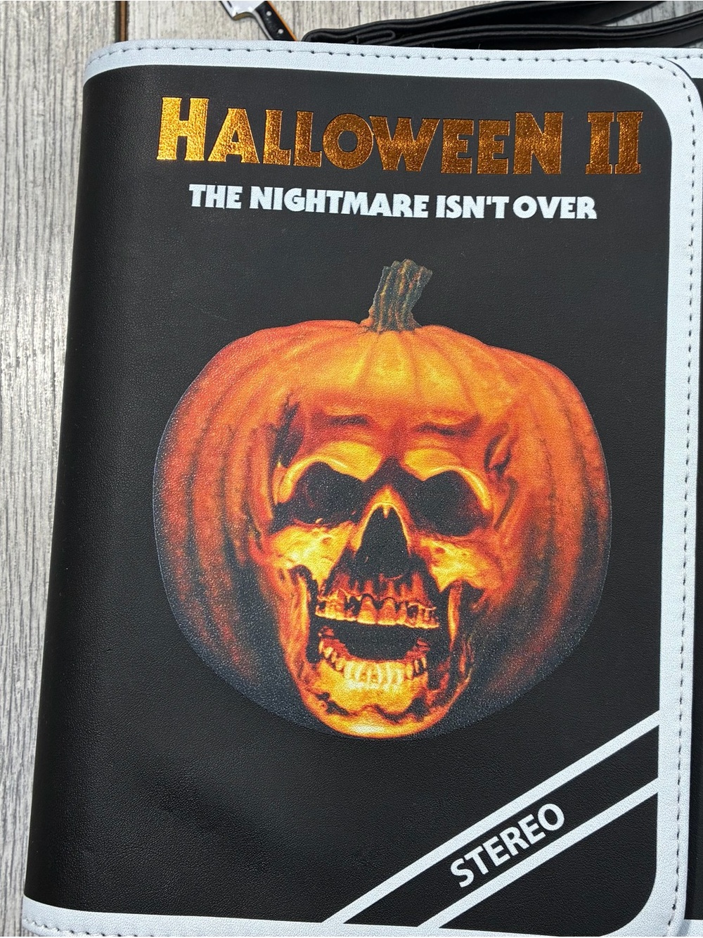 Halloween 2 vhs style clutch purse with Micheal myers knife charm horror